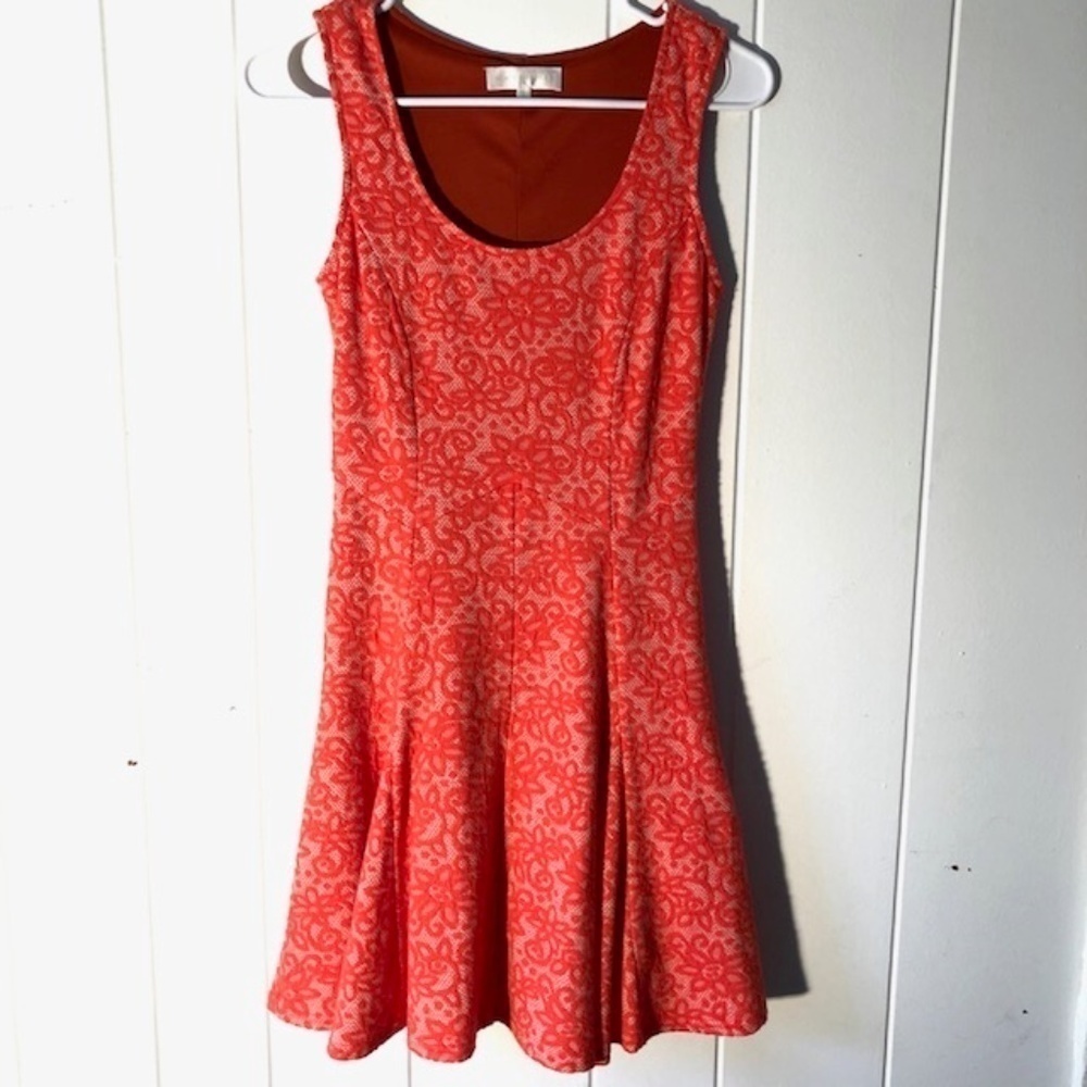 MM Couture Womens Fit & Flare Orange Dress X-Small